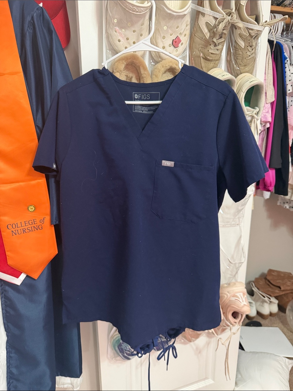FIGS Navy V-Neck Medical Scrub Top
